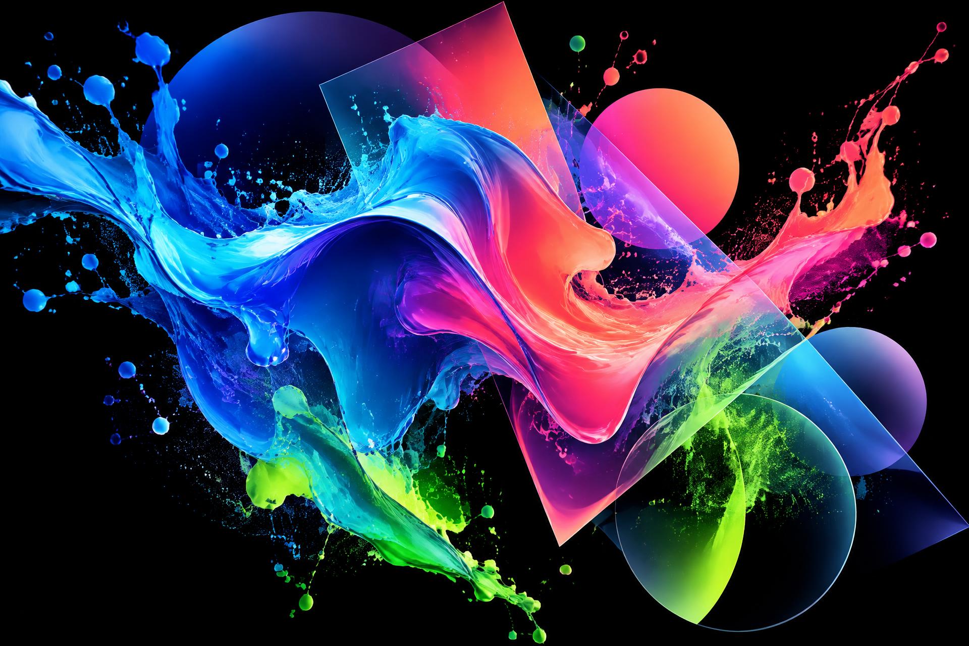 Abstract colour and paint composition